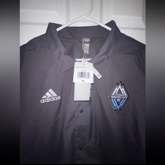 Adidas Vancouver Whitecaps FC Full Snap ATM Jacket Mens XL Gray Lined NWT MLS - Picture 1 of 6